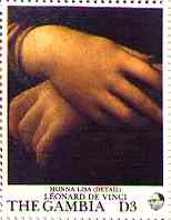 Mona Lisa Gioconda on Postal Stamps — original stamp illustration
