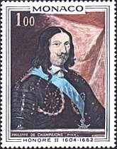 1969. Honoré II, by Philippe de Champaigne. Scott 735.