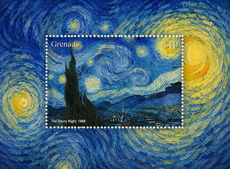 New Year Art Gallery — original stamp illustration
