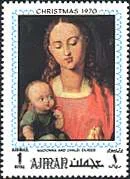 Original illustration from Offices Gallery, Florence. Great Foreign Masters on Stamps
