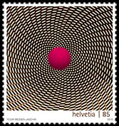 Op Art vs Albert Anker — original stamp illustration
