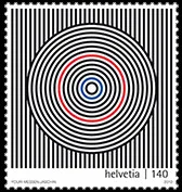 Op Art vs Albert Anker — original stamp illustration