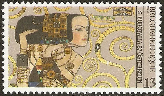 Paintings of Gustav Klimt on Postal Stamps — original stamp illustration