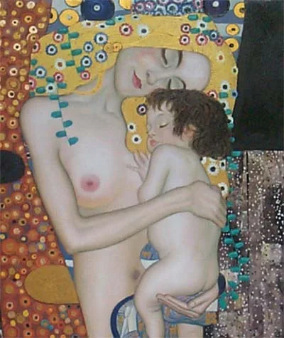 Paintings of Gustav Klimt on Postal Stamps — original stamp illustration