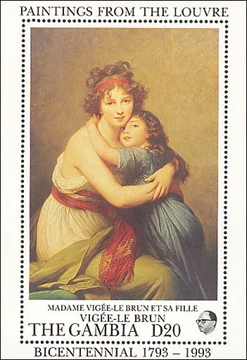 Gambia, 1993. Louvre Bicentenial. Vigée Lebrun and her daughter.