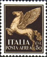 Pegasus on Stamps — original stamp illustration