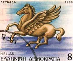 Pegasus on Stamps — original stamp illustration