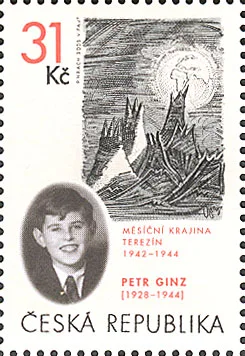 Petr Ginz - a young Czech artist on a stamp