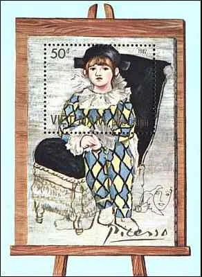 Original illustration from Picasso and Members of His Family on Stamps