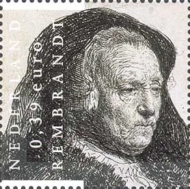 Rembrandt 400th Birth Anniversary on TGP Stamps — original stamp illustration