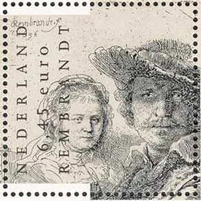 Rembrandt 400th Birth Anniversary on TGP Stamps — original stamp illustration