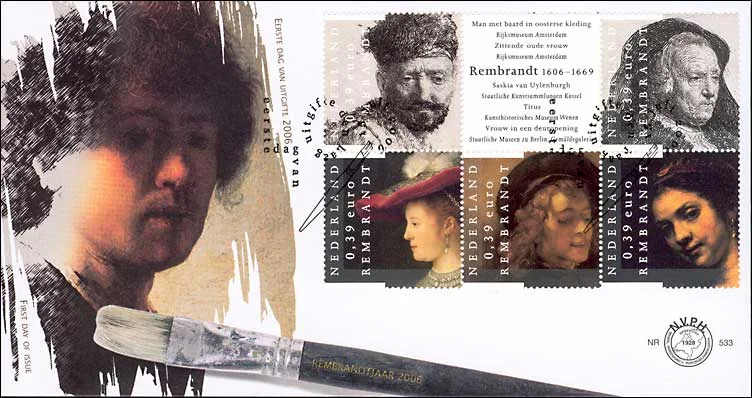 Rembrandt 400th Birth Anniversary on TGP Stamps — original stamp illustration