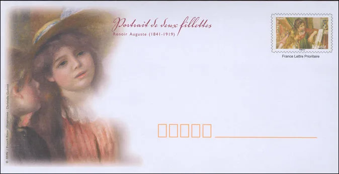 Renoir on Stamps: 90th Death Anniversary — original stamp illustration
