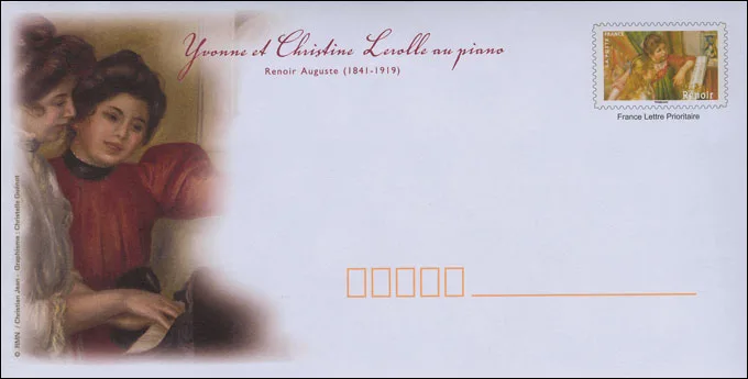 Renoir on Stamps: 90th Death Anniversary — original stamp illustration