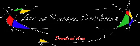 Original database download title graphic from the Art on Stamps database page