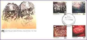 Rock Paintings — original philatelic illustration