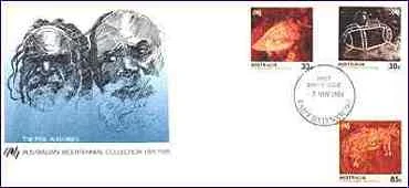 Rock Paintings — original philatelic illustration