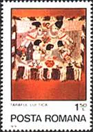 Romanian Children on Paintings — original stamp illustration