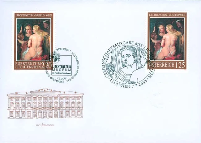 Rubens - Venus at a Mirror — original stamp illustration