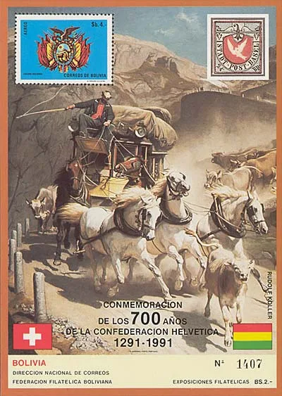 Rudolf Koller, a Swiss Animal Painter - on Stamps — original stamp illustration