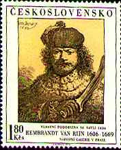 Self-Portrait or The Art of Introspection. — original stamp illustration