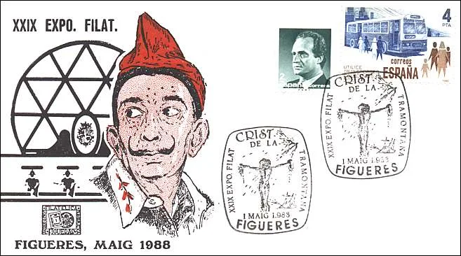 Original illustration from Slavador Dali on Stamps