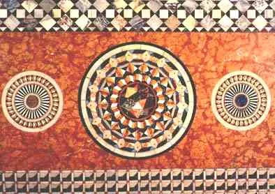 Apse, Floor. 3-dimensional decoration, based on Paolo Ucello's drawing, 15 Century.