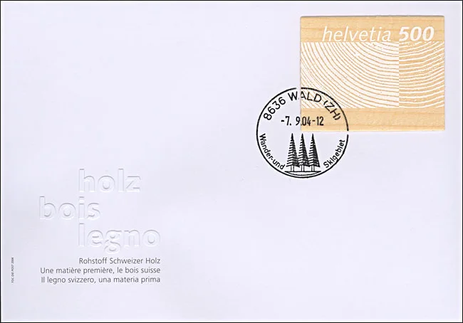 Swiss Wooden Stamp — original stamp illustration