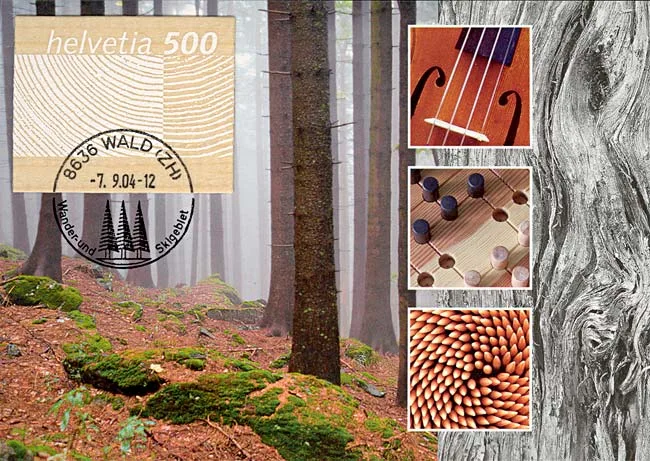 Swiss Wooden Stamp — original stamp illustration