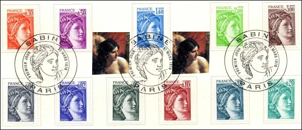 The Intervention of the Sabine Women, by David - on Stamps