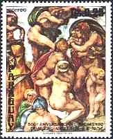 The Sixtine Chapel by Michelangelo Buonarotti — original stamp illustration