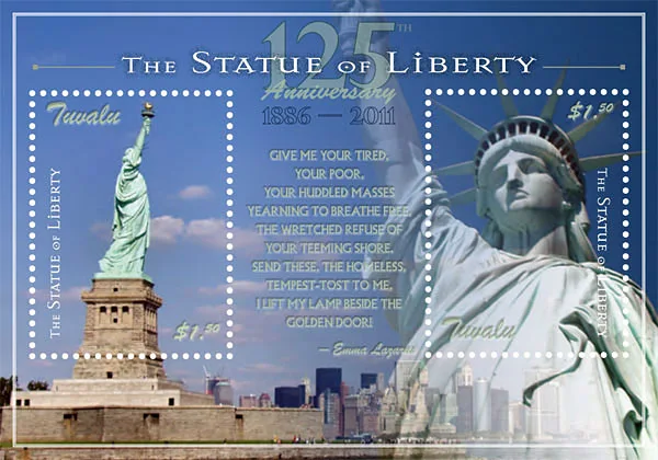 Tuvalu, Statue of Liberty 125 years, 2011