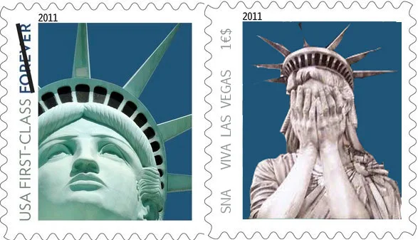The Statue of Liberty on the 2010 US Stamp — original stamp illustration