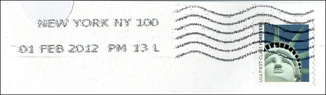 The Statue of Liberty on the 2010 US Stamp — original stamp illustration
