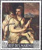 San Marino, 1996. Scott 641. The Education of Love, detail.