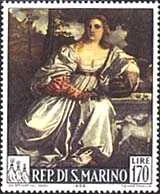San Marino, 1996. Scott 642. Sacred and Profane Love, detail.