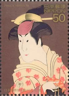 Toshusai Sharaku - The Great Japanese Painter, on stamps — original stamp illustration