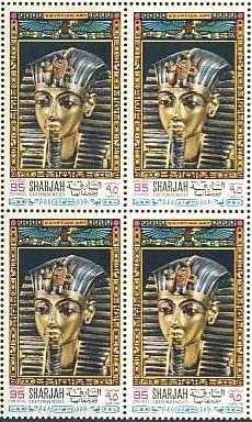 Tutankhamun on Stamps — original philatelic illustration