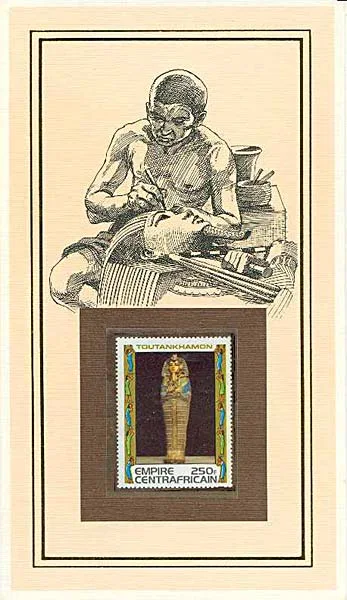 Tutankhamun on Postal Stamps — original stamp illustration
