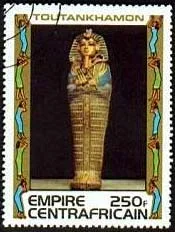 Tutankhamun on Postal Stamps — original stamp illustration