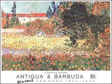 Vincent Van Gogh - Flowery Nature — original stamp illustration