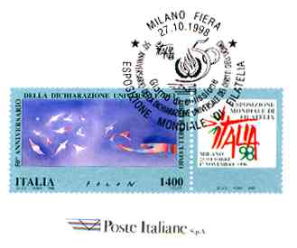 UN 50th Anniversary. Italy 1998. By Folon.