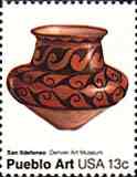 USA. 1977. American Folk Art. Pueblo Pottery (1880-1920). Zia Pot